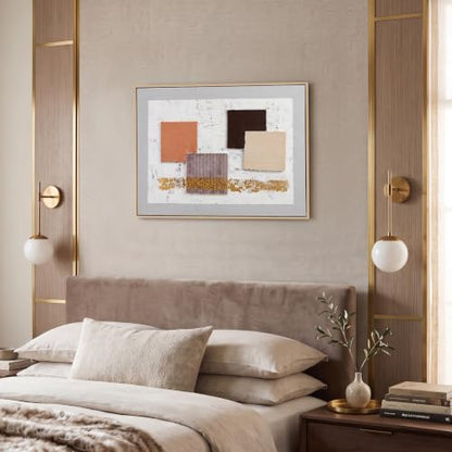 Abstract Geometric Canvas Wall Art - Handmade Textured Modern Decor