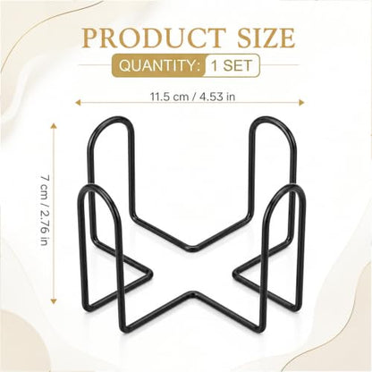 Black Metal Coaster Holder - Vintage Iron Stand for 4-9 Coasters