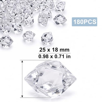 Reusable Clear Acrylic Ice Cubes for Vases and Decorations - 180 Pcs