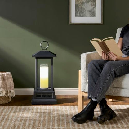 28-Inch Electric Lantern Heater with Remote Control - Black