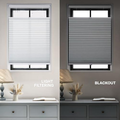 Light Filtering Top Down Bottom Up Cellular Shades - White, 35 x 48 in (Variation: White / 35"W x 48"H)