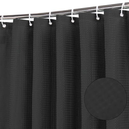 White Polyester Shower Curtain 72x72 Inches Waterproof & Durable with Weighted Hem