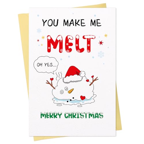Funny Christmas Card for Husband - Snowman Variation, Flirty Love Greeting 5.5x8 inch