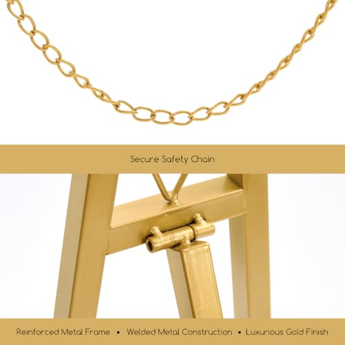 Gold Easel Stand for Sign - Heavy Duty, Adjustable & Assembly-Free Display