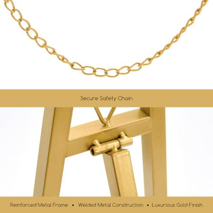 Gold Easel Stand for Sign - Heavy Duty, Adjustable & Assembly-Free Display