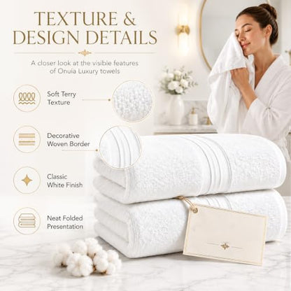 Egyptian Cotton Bath Towels 2-Pack - 800 GSM Ultra Soft & Skin-Friendly