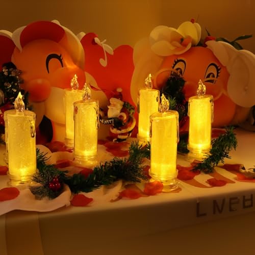 White LED Flameless Candles 4-Pack Battery Operated Halloween Decor