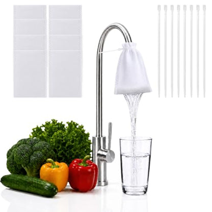 8 Pack Faucet Filter Cotton Bags - Universal Kitchen Sink Water Filter