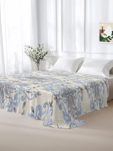 King Size Flat Sheet - Ornate Mandalas Soft Microfiber Bedding with Variations