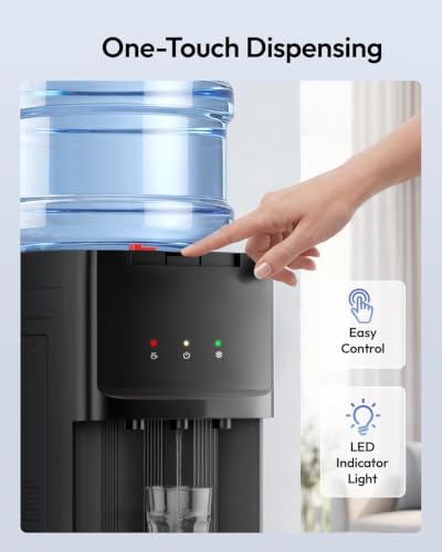 Euhomy Top Loading Water Dispenser for 3/5 Gallon Bottles - 3 Temperature Settings Child Lock