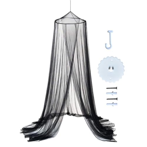 Elegant Queen Size Bed Canopy with Mesh Curtains - Stylish & Breathable
