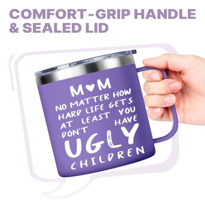 Purple Mom Birthday Gifts Funny Tumblers for Mothers Day Christmas