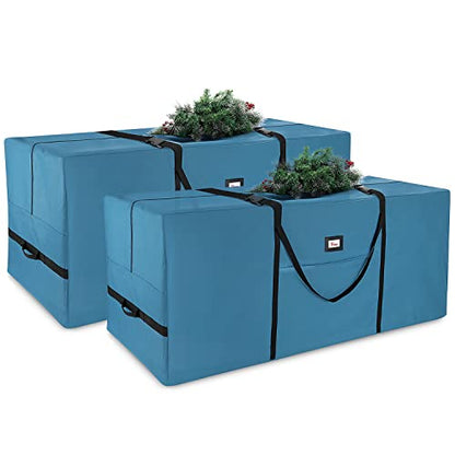 Blue Christmas Tree Storage Bag 7.5 & 9 Ft Heavy Duty Oxford Fabric with Reinforced Handles