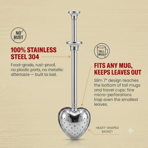 Stainless Steel Tea Infuser Stick for Loose Leaf Tea - 7 Inch