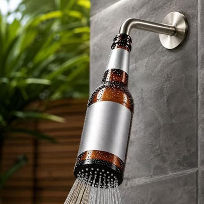 1pc Beer Bottle Shower Head Brown Bottle-Shaped Bathroom Sprayer - Fun Quirky Decor