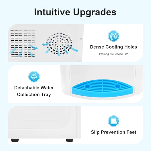 Countertop Water Cooler Dispenser with Hot Cold Room Temp Water 3-5 Gallon Capacity