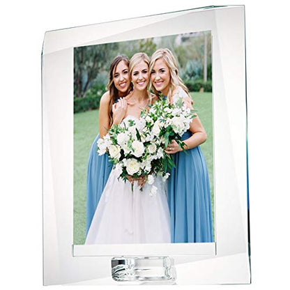 5x7 Crystal Picture Frame with Gift Box - Decorative Photo Frame for Wedding & Home Gifts