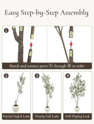 7 ft Artificial Olive Tree with Large Pot Indoor Decor - Realistic Faux Plant