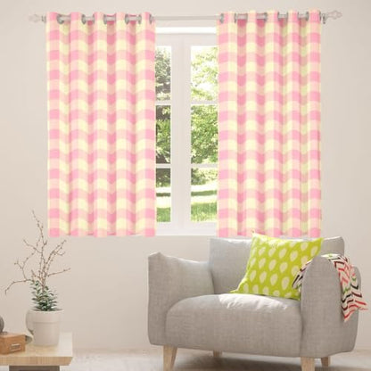 Feelyou Pink and Yellow Plaid Blackout Curtains - 2 Panels, 52 x 96 Inches, Thermal Insulated Gingham Drapes for Bedroom & Living Room, Variation of Yellow Pink / 52"W x 96"L