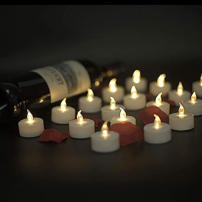 Nancia LED Flameless Tea Lights 12 Pack Warm White Battery Operated Candles