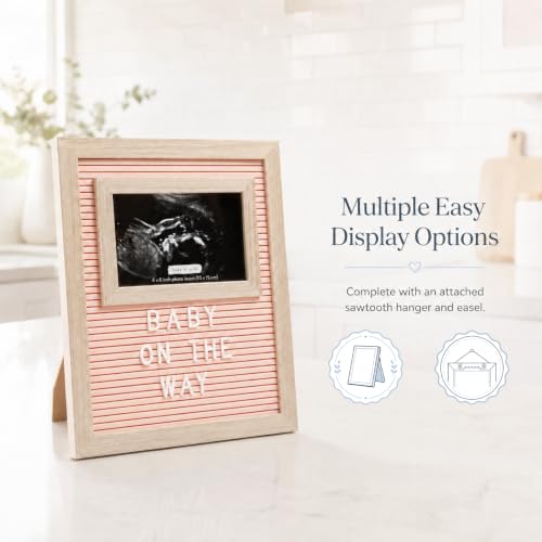 Pink Sonogram Letterboard Frame for Nursery - Personalized Pregnancy Keepsake - Variation of Pink Sonogram Letterboard