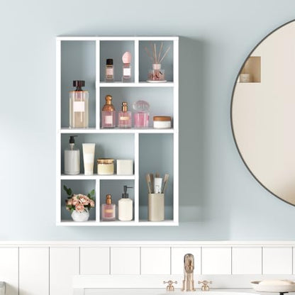 Wall Mount Display Shelf for Perfumes and Collectibles - White