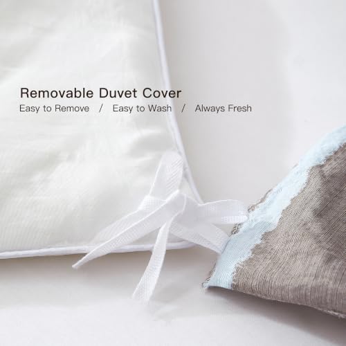 BEDAZZLED Queen Comforter Set with Removable Duvet Cover - Wide Stripes Brown Blue