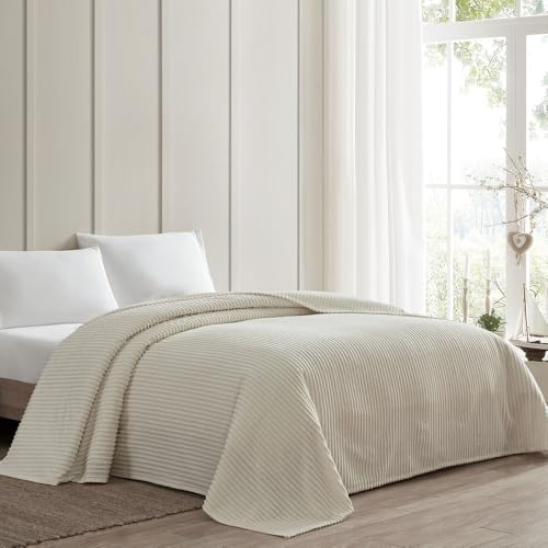 Oversized Cotton Chenille Bedspread - King Size Shabby Chic Textured Bedding