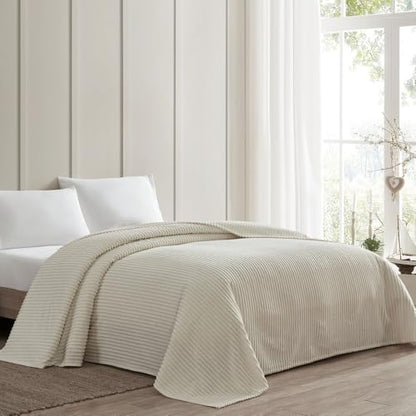 Oversized Cotton Chenille Bedspread - King Size Shabby Chic Textured Bedding