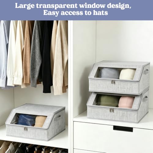 Grey Stackable Hat Organizer for Baseball Caps - 1 Pack