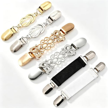 6 Pack Retro Waist Cinch Clips for Shirts, Sweaters & Dress Tights
