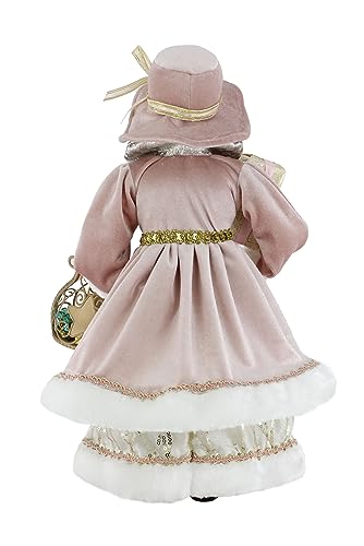 Windy Hill 16-Inch Whimsical Mrs. Claus Holiday Decor - Rose Gold Finish