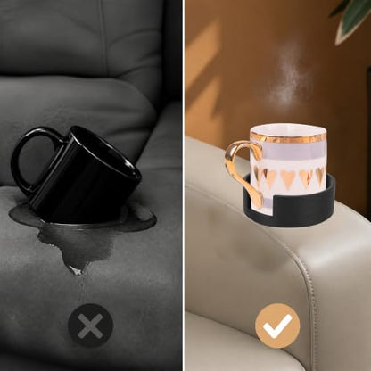 BOXOB Couch Cup Holder Insert - Universal Sofa Cup Holder Adapter for Most Sofas, Black (Variation 1)