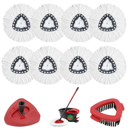 10 Pack Microfiber Mop Head Replacements for Spin Mop Systems - EasyWring Compatible
