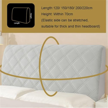 White Velvet Quilted Headboard Cover for Full/Queen Bed - Washable & Stylish