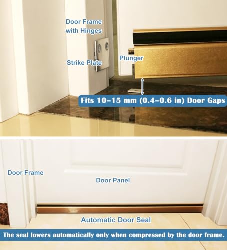 Brown Surface Mount Automatic Door Sweep 30 in Aluminum Seal for Small Animals