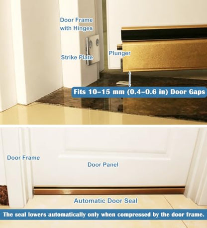 Brown Surface Mount Automatic Door Sweep 30 in Aluminum Seal for Small Animals