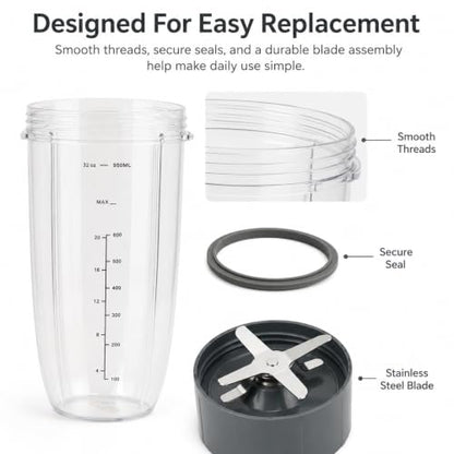 Nutribullet Blender Replacement Accessory Set - 4 Pieces for 600W & Pro 900W