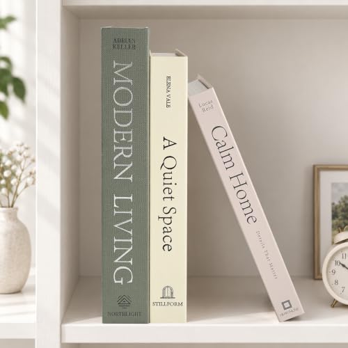 Faux Book Storage Boxes Set of 3 - Sage Green Decorative Home Decor