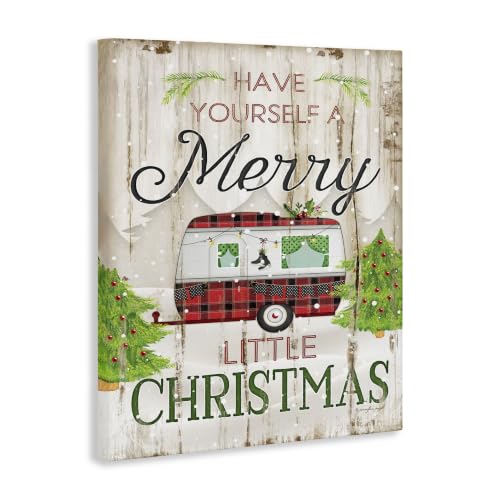 Christmas Wall Art Canvas - Festive Camper Design, 36 x 48 Inches, Wrapped