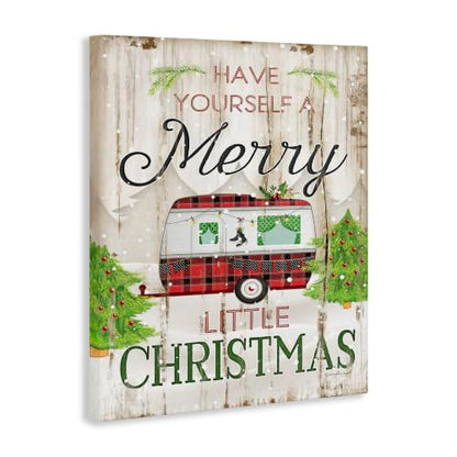 Christmas Wall Art Canvas - Festive Camper Design, 36 x 48 Inches, Wrapped