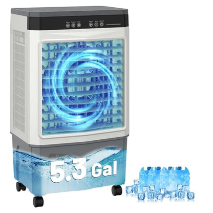 Auertech White Evaporative Swamp Cooler 5.3 Gal Portable Air Conditioner