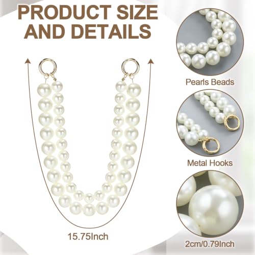 White Pearl Curtain Tiebacks Double Layer Decorative Holdbacks - Tondiamo