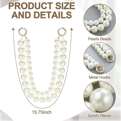 White Pearl Curtain Tiebacks Double Layer Decorative Holdbacks - Tondiamo