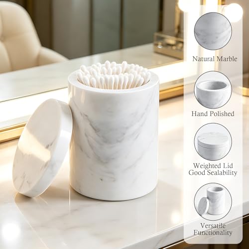 White Marble Bathroom Accessories Set - 3 Pieces for Home Decor