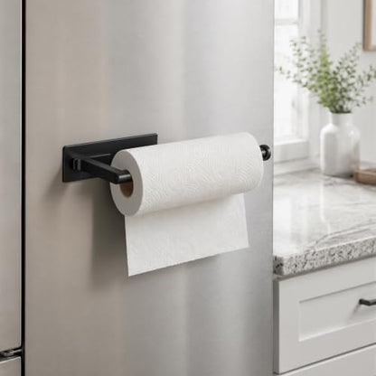 Magnetic Paper Towel Holder for Fridge, Toolbox & Grill - Matte Black
