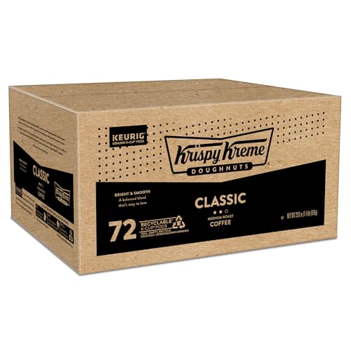 Krispy Kreme Classic, Single-Serve Keurig K-Cup Pods, Medium Roast Coffee, 12 Count (Pack of 6)