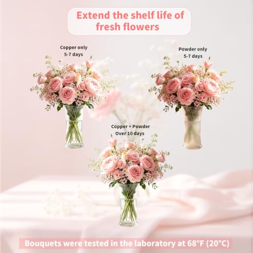 Heart-Shaped Copper Flower Water Cleaner for Fresh Cut Arrangements