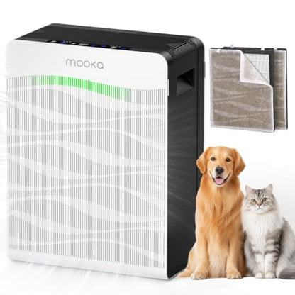 MOOKA White Air Purifier for Large Rooms Up to 2800 sq ft with Washable Pre-Filter