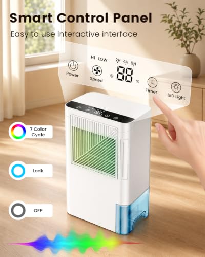 2000 Sq.Ft Home Dehumidifier with Drain Hose & Water Tank - Quiet, Auto Shut Off